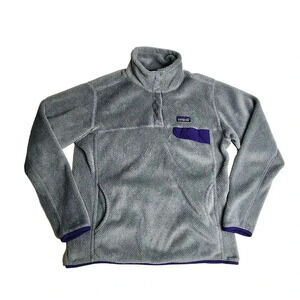 Patagonia Re-Tool Snap-T Pullover Sweater Women's Size Large Gray 25442 Fleece‎